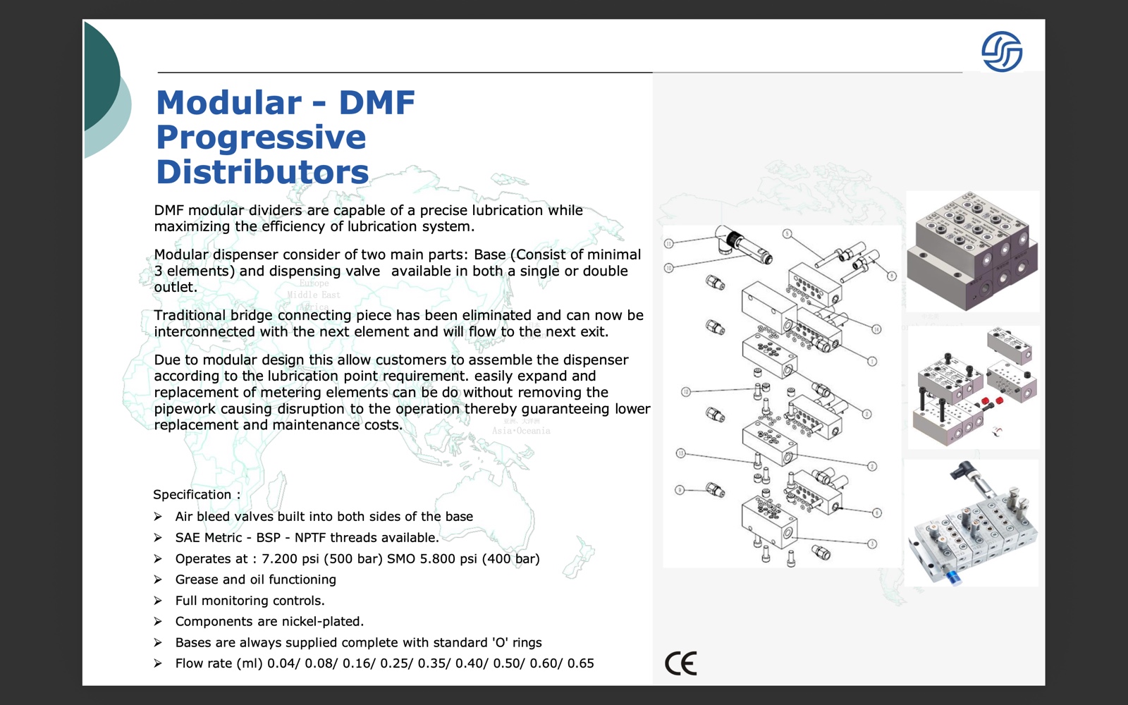DMF modular progressive distributors